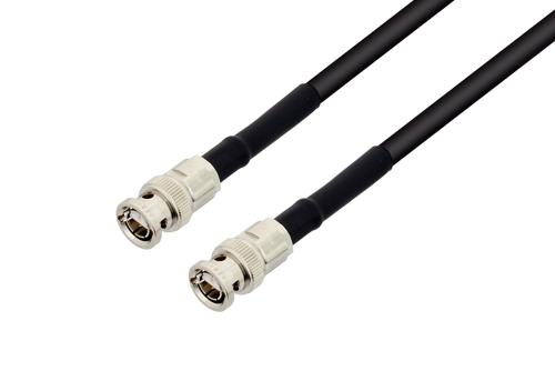 BNC二軸 プラグ 〜 BNC二軸 プラグ ケーブル、78 Ω RG108 同軸、熱収縮チューブ