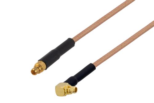 MMCX プラグ 〜 MMCX プラグ 直角ケーブル、RG178 同軸、熱収縮チューブ