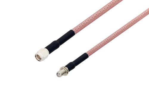 SMA オス 〜 SMA メス バルクヘッドケーブル、RG142 同軸、熱収縮チューブ