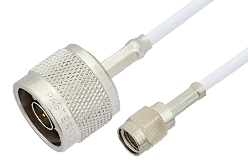 逆極性 SMA オス 〜 N オス ケーブル、RG188 同軸、鉛フリーはんだ