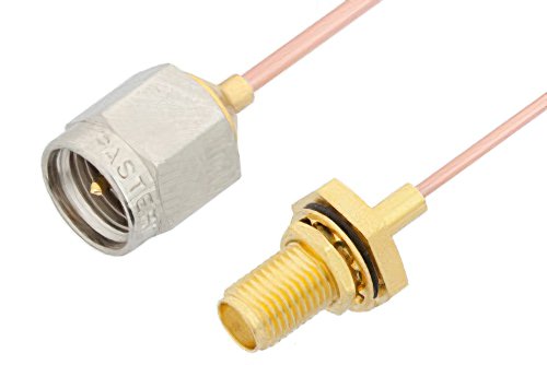 SMA オス 〜 SMA メス バルクヘッドケーブル、PE-047SR 同軸