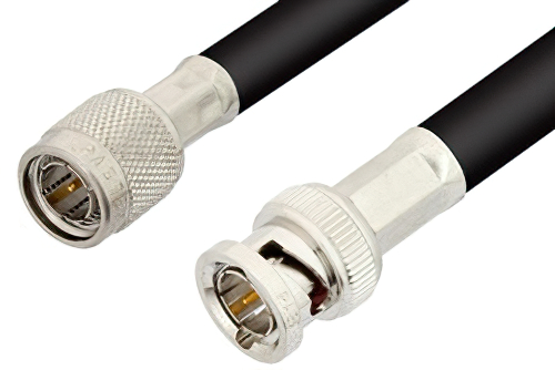 75 Ω TNC オス 〜 75 Ω BNC オス ケーブル、75 Ω RG6 同軸、鉛フリーはんだ