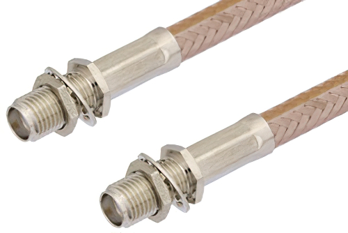 SMA メス バルクヘッド 〜 SMA メス バルクヘッドケーブル、RG400 同軸