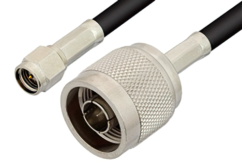 SMA オス 〜 N オス ケーブル、RG58 同軸、鉛フリーはんだ