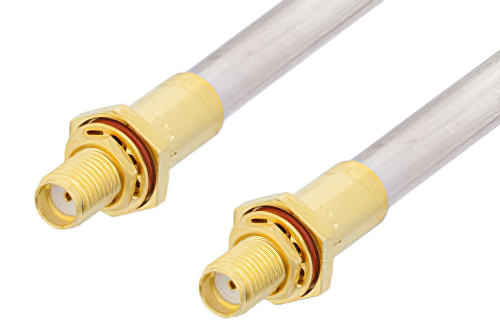 SMA メス バルクヘッド 〜 SMA メス バルクヘッドケーブル、PE-SR401AL 同軸