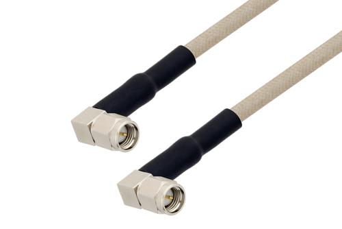 SMA オス 直角 〜 SMA オス 直角ケーブル、RG141 同軸、熱収縮チューブ