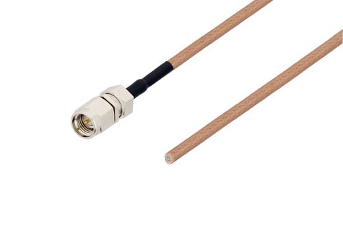 SMA オス 〜 ストレートカットケーブル、RG178 同軸 、熱収縮チューブ付