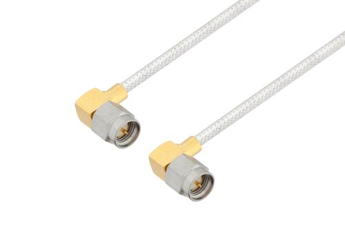 SMA オス 直角 〜 SMA オス 直角ケーブル、PE-SR405FL 同軸、90度 回転