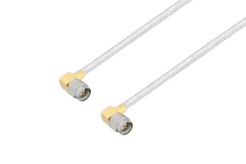 SMA オス 直角 ～ SMA オス 直角 ケーブル, PE-SR402FL 同軸, 90 度回転角