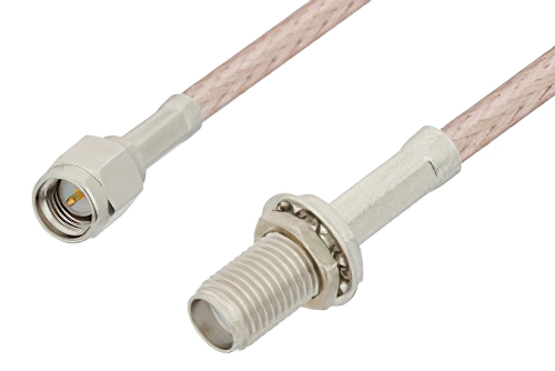 SMA オス 〜 SMA メス バルクヘッドケーブル、RG316-DS 同軸