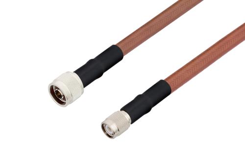 N Male to TNC Male Cable Using RG393 Coax with HeatShrink
