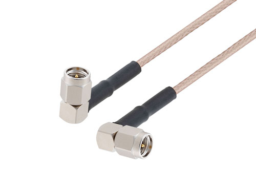 SMA オス 直角 〜 SMA オス 直角ケーブル、RG316-DS 同軸、熱収縮チューブ、180度 回転