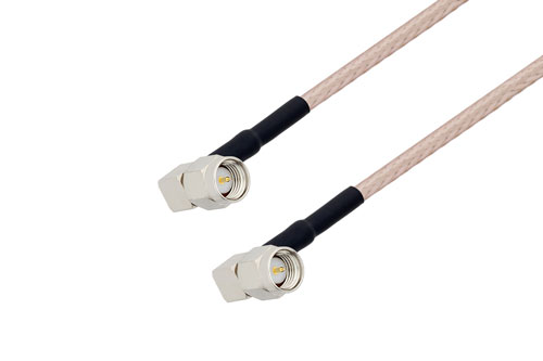 SMA オス 直角 〜 SMA オス 直角ケーブル、RG316-DS 同軸、熱収縮チューブ