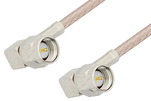 SMA オス 直角 〜 SMA オス 直角ケーブル、RG316-DS 同軸、鉛フリーはんだ