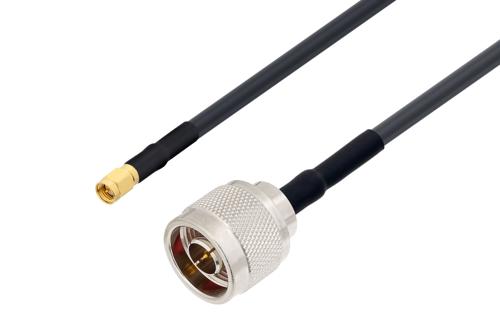 SMA オス 〜 N オス ケーブル、LMR-240 同軸、熱収縮チューブ、鉛フリーはんだ