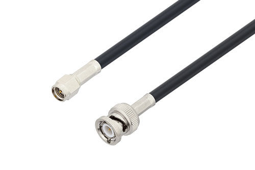 SMA オス 〜 BNC オス ケーブル、LMR-195 同軸、鉛フリーはんだ
