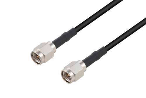 SMA オス ～  SMA オス, ケーブル LMR-100 同軸, 熱収縮チューブ, 鉛フリーはんだ
