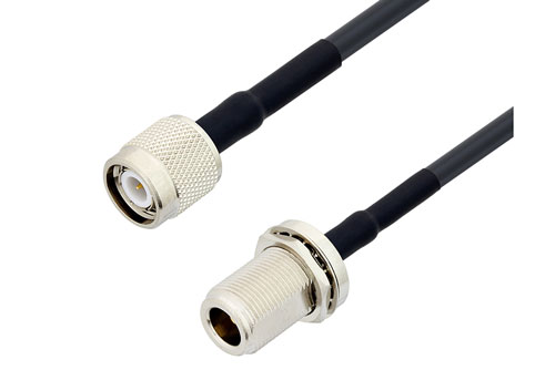 TNC オス 〜 N メス バルクヘッド ケーブル、LMR-240 同軸、二重熱収縮チューブ
