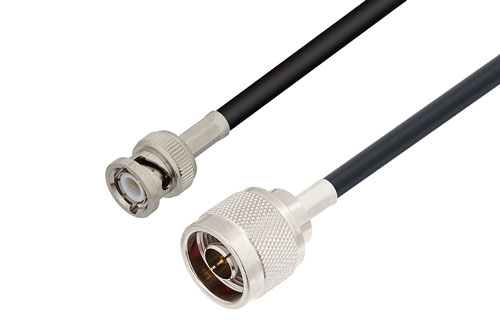 BNC オス 〜 N オス、低損失ケーブル、LMR-240 同軸