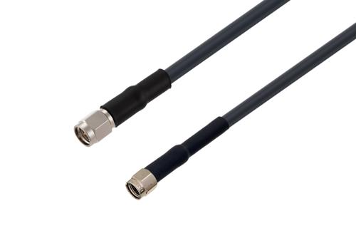 SMA オス ～ 逆極性 SMA プラグ 低損失ケーブル, LMR-195 同軸, 熱収縮チューブ付