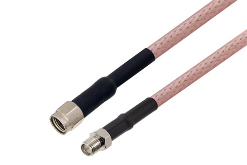 Reverse Polarity SMA Male to Reverse Polarity SMA Female Cable Using RG142 Coax with HeatShrink