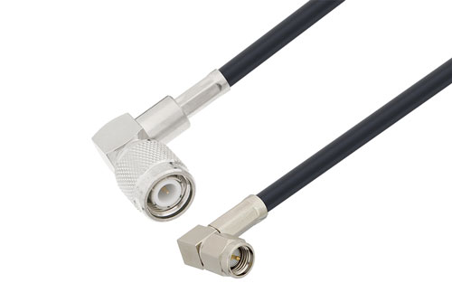 TNC オス直角 〜 SMA オス直角 ケーブル、LMR-195 同軸、180度角回転