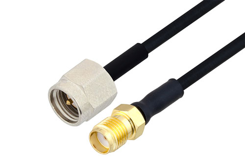 SMA オス ～  SMA メス, ケーブル PE-SR405FLJ 同軸, 熱収縮チューブ