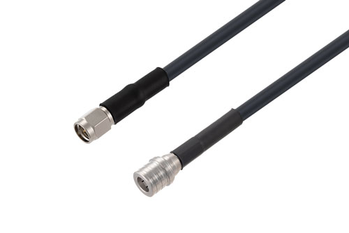 SMA オス 〜 QMA オス ケーブル、LMR-195 同軸、熱収縮チューブ、鉛フリーはんだ