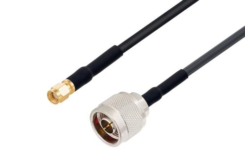 逆極性 SMA オス 〜 N オス ケーブル、LMR-240 同軸、熱収縮チューブ