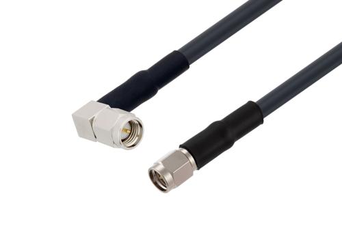 SMA オス 直角 〜 SMA オス ケーブル、LMR-195 同軸、熱収縮チューブ