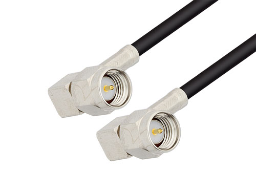SMA オス直角 〜 SMA オス直角 ケーブル、LMR-100 同軸、270度角回転