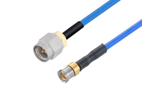 SMA オス ～ スムースボア SMP オス バルクヘッド ケーブル, PE-P086 同軸