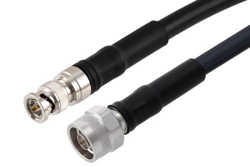 75 Ω BNC オス ～ 75 Ω N オス 低損失ケーブル, 75 Ω LMR-400-75 同軸, Times Microwave 製品使用