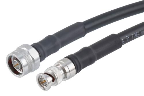 75 Ω BNC オス ～ 75 Ω N オス 低損失ケーブル, 75 Ω LMR-400-75-DB 同軸, Times Microwave 製品使用