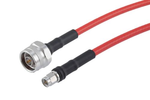 プレナム N オス ～ SMA オス 低損失ケーブル, LMR-240-LLPX 同軸, Times Microwave 製品使用