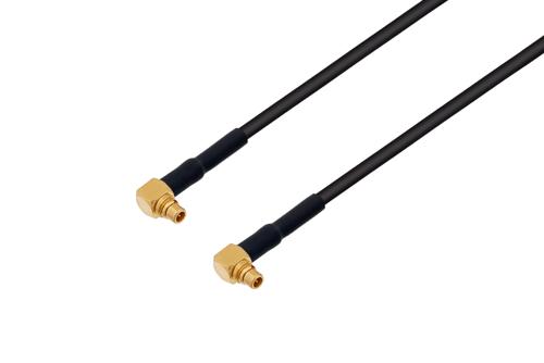 MMCX Plug Right Angle to MMCX Plug Right Angle Low Loss Cable Using LMR-100 Coax with HeatShrink and 90 Deg. Clock
