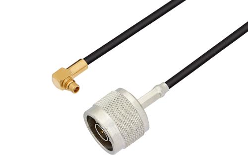 N オス 〜 MMCX プラグ 直角ケーブル、LMR-100 同軸、鉛フリーはんだ