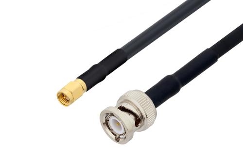 SMA オス 〜 BNC オス ケーブル、LMR-240-UF 同軸、熱収縮チューブ