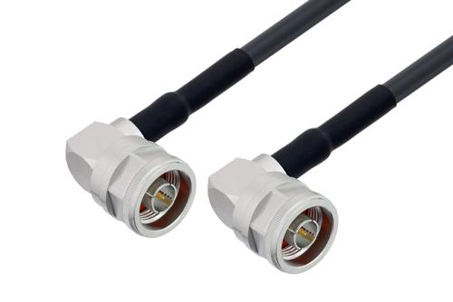 N オス 直角 〜 N オス 直角ケーブル、LMR-240-UF 同軸、熱収縮チューブ
