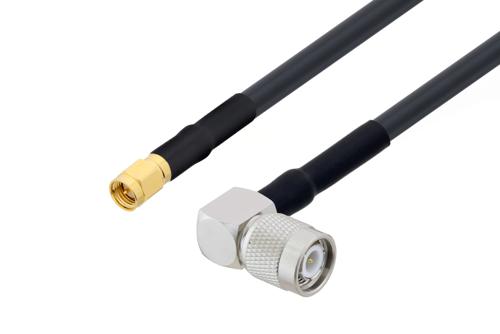 SMA オス 〜 TNC オス 直角ケーブル、LMR-240-UF 同軸、熱収縮チューブ