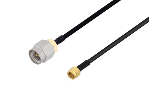 SMA オス 〜 2.92mm オス ケーブル、PE-SR402FLJ 同軸、熱収縮チューブ、鉛フリーはんだ
