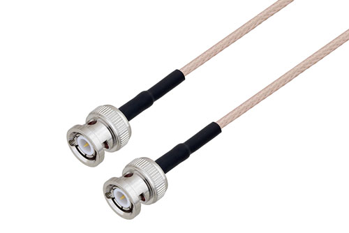 BNC Male to BNC Male Cable Using RG316-DS Coax with HeatShrink, LF Solder