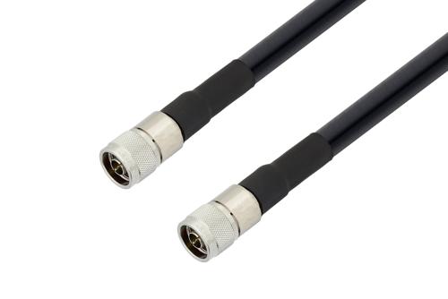 N オス 〜 N オス ケーブル、LMR-600-DB 同軸、熱収縮チューブ、鉛フリーはんだ