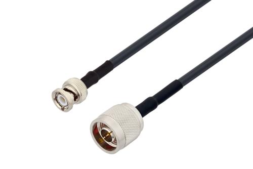 BNC オス 〜 N オス ケーブル、LMR-195-FR 同軸、熱収縮チューブ