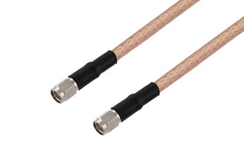 SMA オス 〜 SMA オス、低損失ケーブル、PE-P195 同軸、熱収縮チューブ