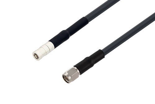 SMB プラグ 〜 SMA オス、低損失ケーブル、LMR-195 同軸、ダブル熱収縮チューブ