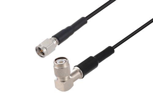 SMA オス ～ TNC オス 直角 低損失ケーブル, PE-C100-LSZH 同軸