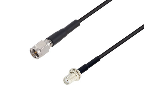 SMA オス ～ SMA メス バルクヘッド 低損失ケーブル, LMR-100 同軸