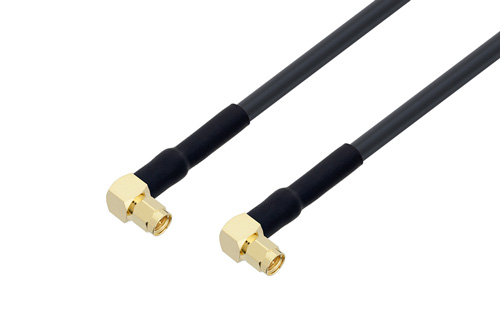 SMA オス 直角 〜 SMA オス 直角ケーブル、LMR-240-UF 同軸、熱収縮チューブ