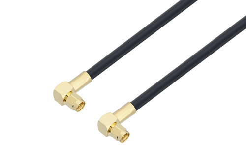 SMA Male Right Angle to SMA Male Right Angle Cable Using LMR-240-UF Coax